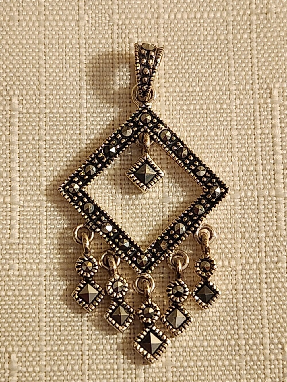 Vintage, Art Deco, Sterling Silver/Marcasite Pendant